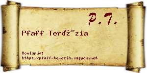 Pfaff Terézia névjegykártya